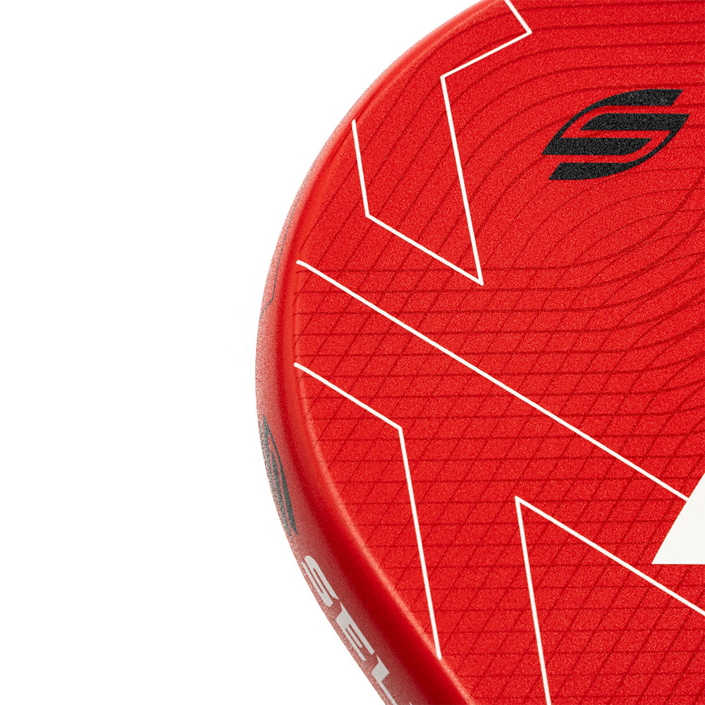 Selkirk Luxx Epic Pickleball Paddle in red close up top view