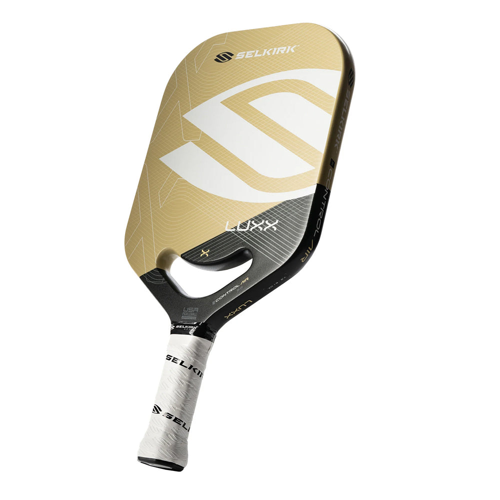 Selkirk LUXX S2 Control Air Pickleball Paddle in gold angle view