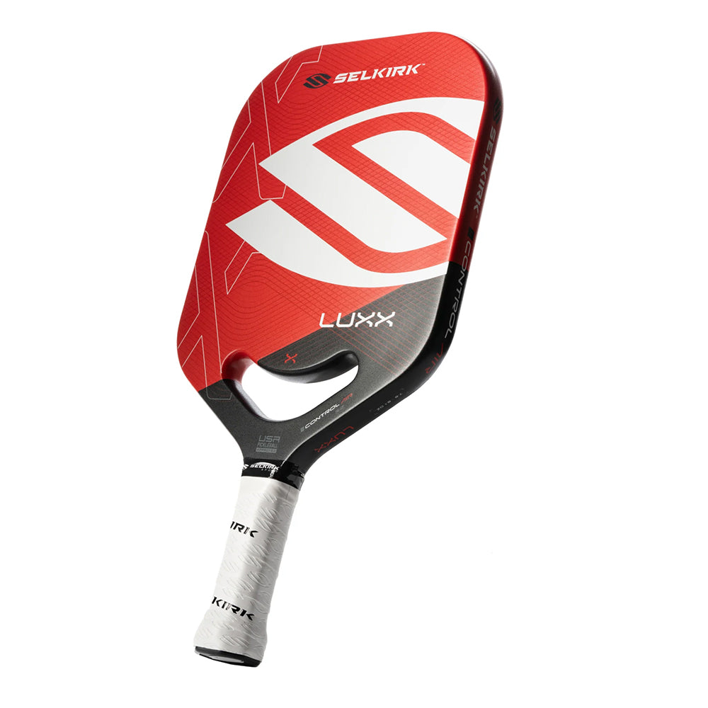 Selkirk LUXX S2 Control Air Pickleball Paddle in red angle view