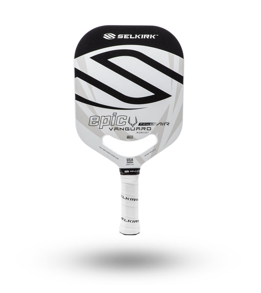 Selkirk Epic Vanguard Power Air Pickleball Paddle in black and white