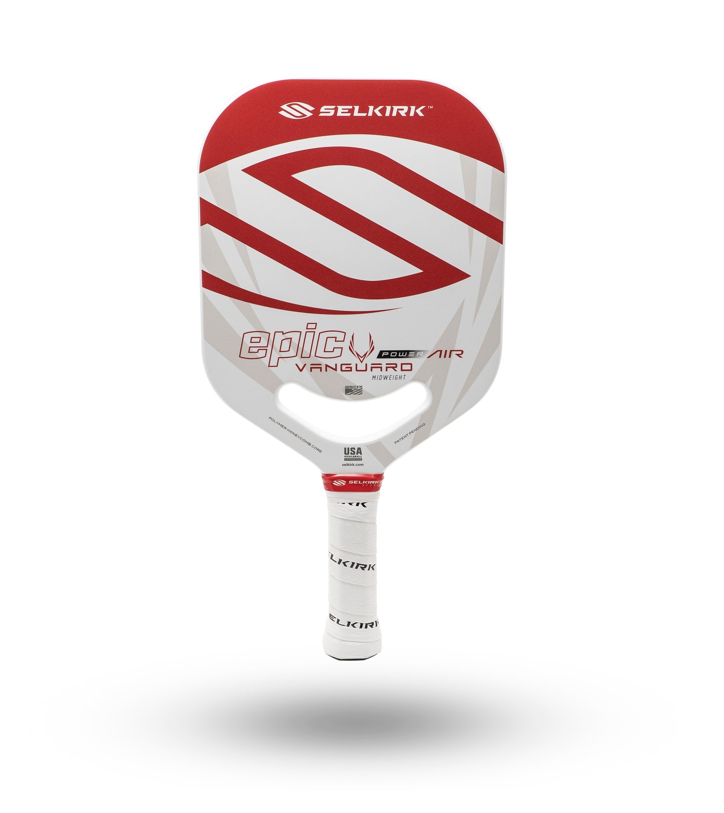 Selkirk Epic Vanguard Power Air Pickleball Paddle in red and white