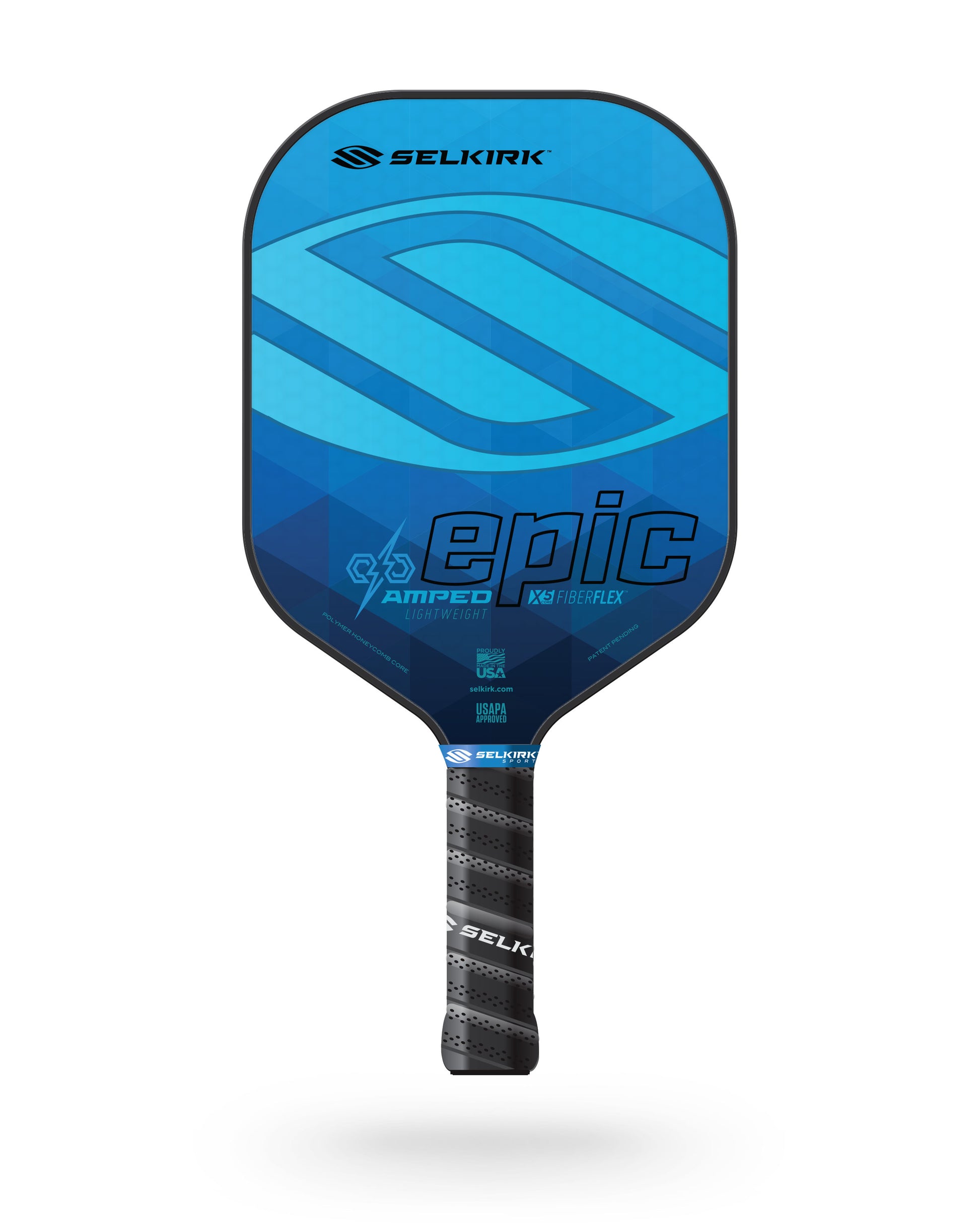 Selkirk AMPED Epic pickleball paddle in light blue and teal