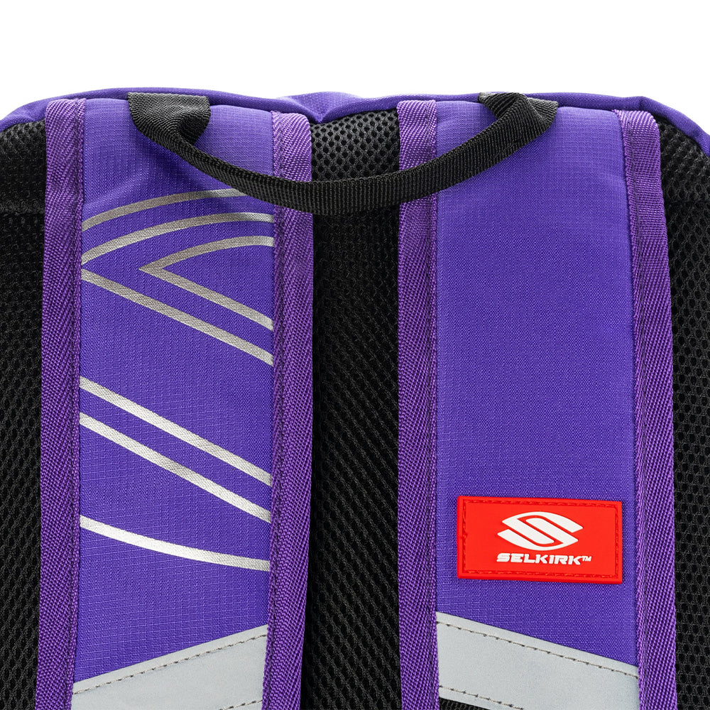 Selkirk Core Line Day Pickleball Backpack in purple close up strap view