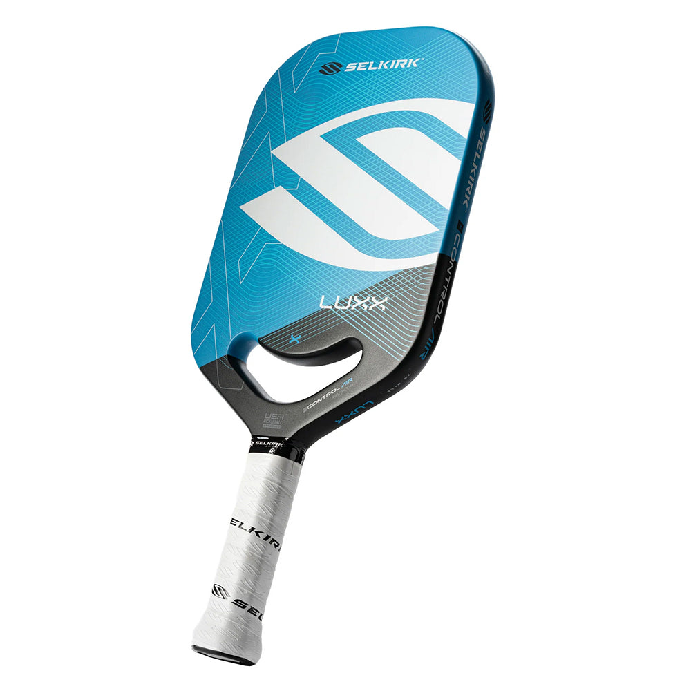 Selkirk LUXX Control Air Invikta Pickleball Paddle in blue side view