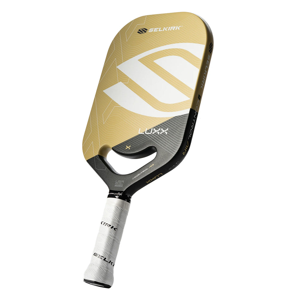 Selkirk LUXX Control Air Invikta Pickleball Paddle in gold angle view