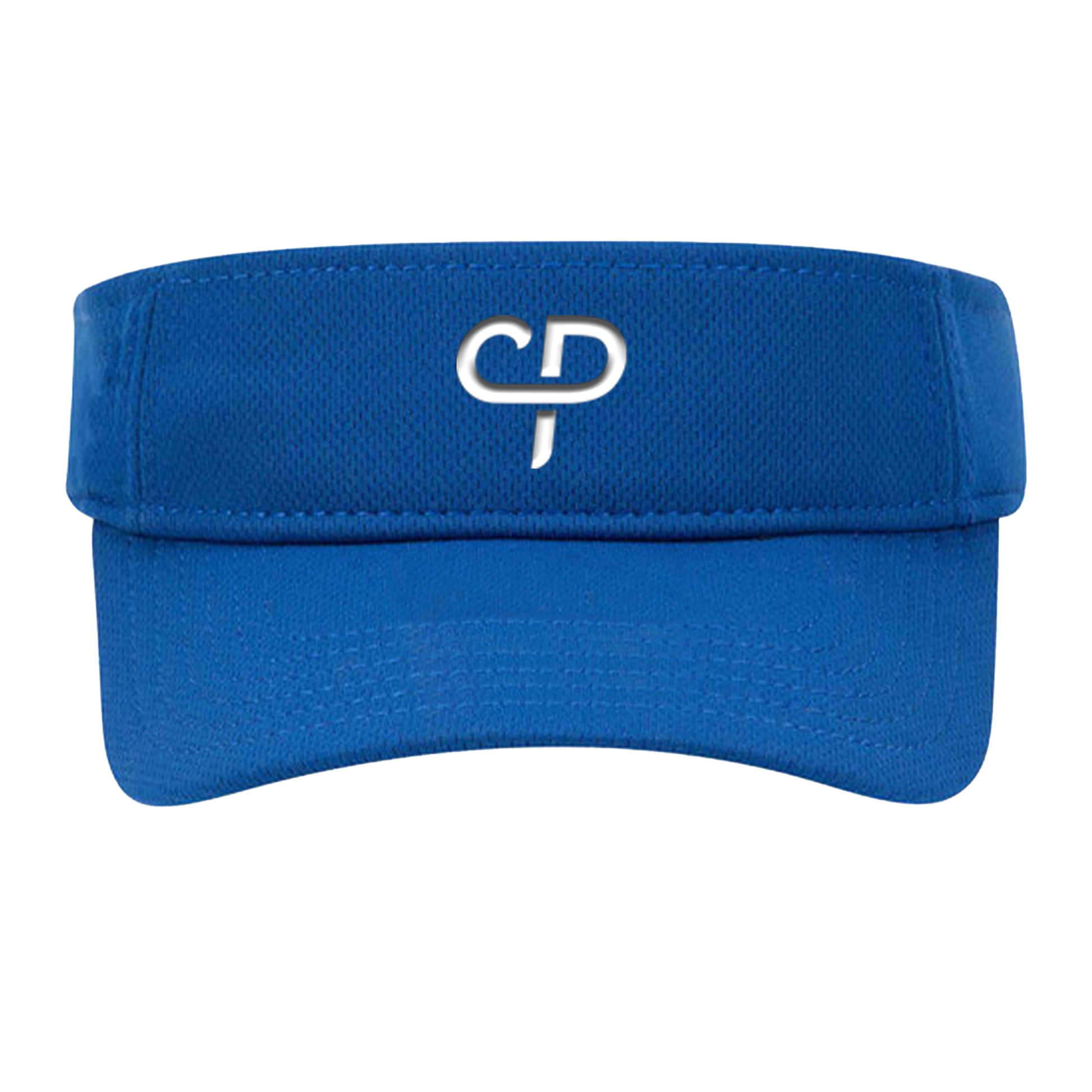 CP Parenteau pickleball athletic performance visor in royal blue front view white logo