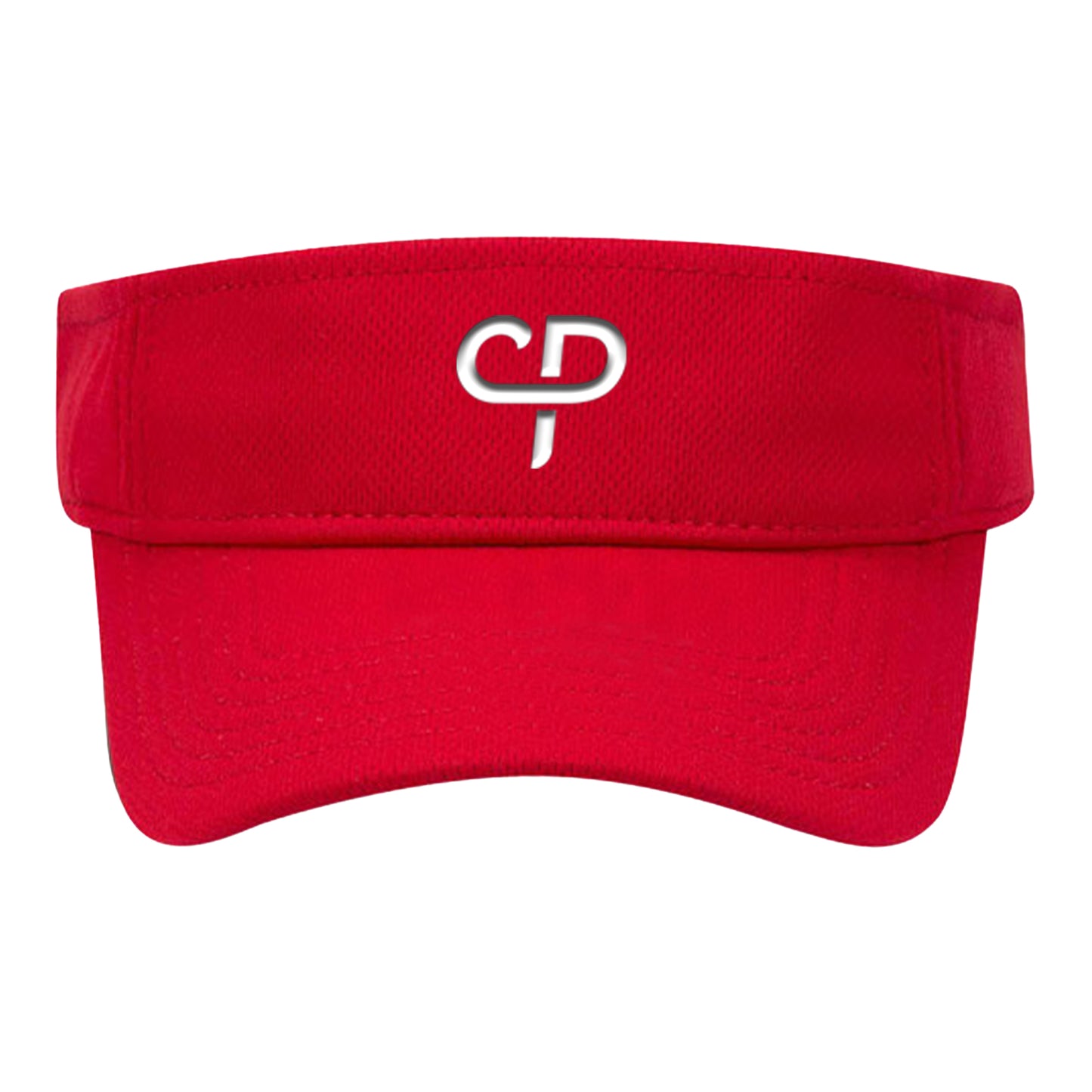 CP Parenteau pickleball athletic performance visor in red front view white logo