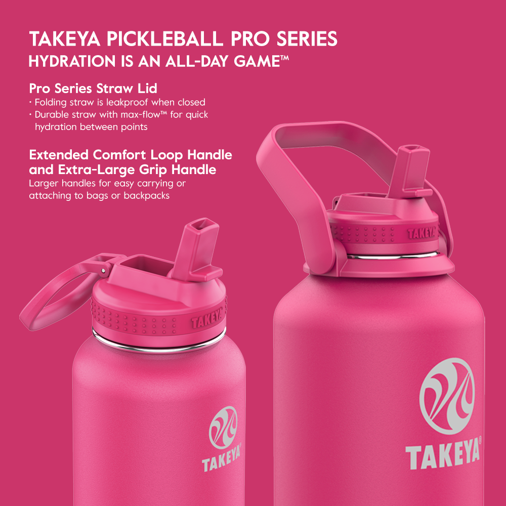 Takeya Newman Pickleball Series Insulated 64 Oz. Water Bottle with Straw Lid