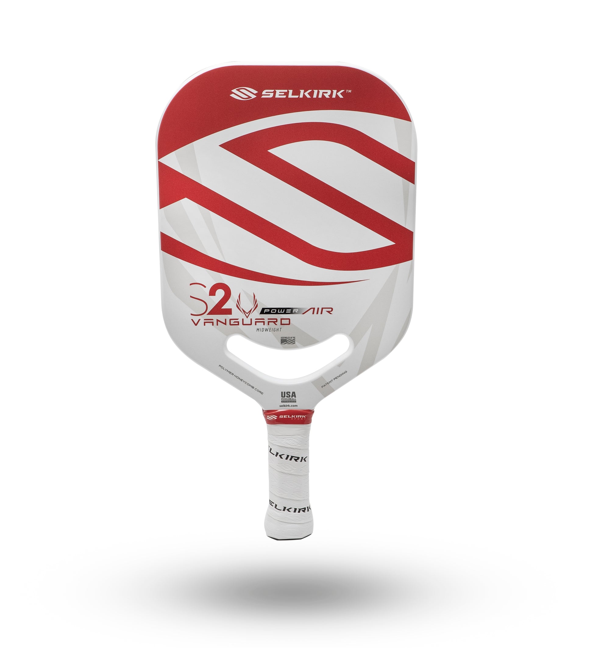 Selkirk Vanguard Power Air S2 Pickleball Paddle in red and white